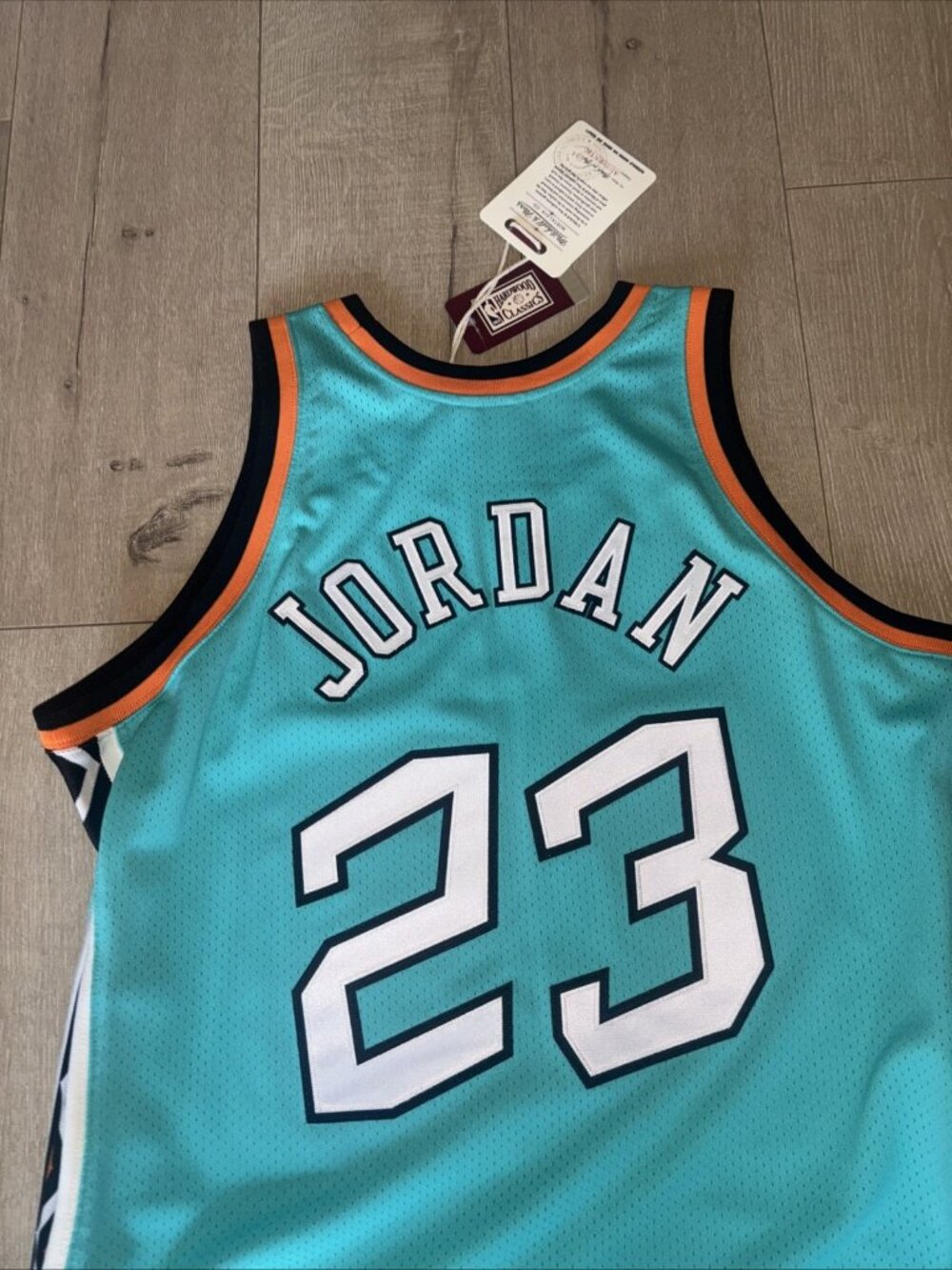 Michael Jordan 1996 Hardwood Classics Mitchell & Ness Jersey Teal Size XL NWT - Picture 7 of 7